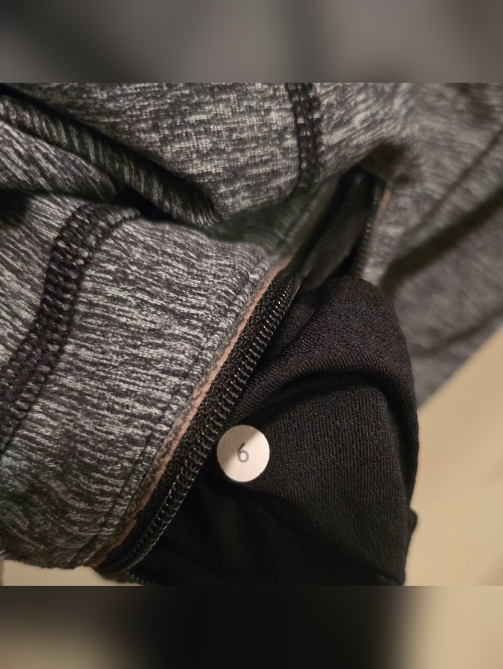 Lululemon Athletica Gray and Black Long Sleeve Half-Zip Pullover 6 - Picture 8 of 9
